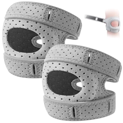 Quixion 2 StüCk Wellness Kniebandage, Kniebandage MäNner Damen, Verstellbare KnieunterstüTzung, Verstellbarer Bandage Knie Stabilisierende Kniehilfe Rutschfest, StoßDäMpfend FüR MäNner Damen (S/M) von Quixion