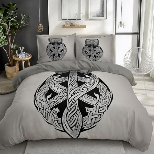 Quixora Bettwäsche Bettbezug Set 200 x 200 cm Nordische Mythologie Hammer keltischer Knoten Bettbezug für Jungen Kind Hypoallergen Bettwäsche-Set Drucken Bettwäsche Mikrofaser Graubraun Bettbezug Quixora Bettwäsche Bettbezug Set 200 x 200 cm Nordische Mythologie Hammer keltischer Knoten Bettbezug für Jungen Kind Hypoallergen Bettwäsche-Set Drucken Bettwäsche Mikrofaser Graubraun Bettbezug von Quixora