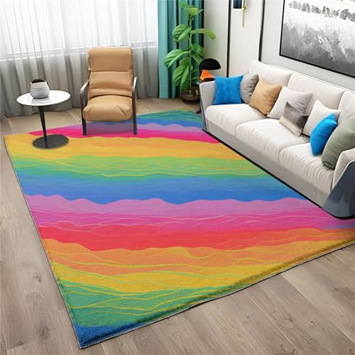 Quixora Flauschig Teppiche 90 x 150 cm, Gestreift Weich Wohnzimmerteppich rutschfest Waschbar Bettvorleger Schlafzimmer Pflegeleichter Carpet Quixora Flauschig Teppiche 90 x 150 cm, Gestreift Weich Wohnzimmerteppich rutschfest Waschbar Bettvorleger Schlafzimmer Pflegeleichter Carpet von Quixora