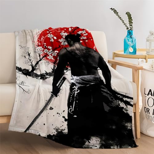 Quixora Kuscheldecke Samurai Flauschig Fleecedecke als Sofadecke Couchdecke Wohndecke Weiche & Warme Sofaüberwurf Decke 180 x 200 cm von Quixora