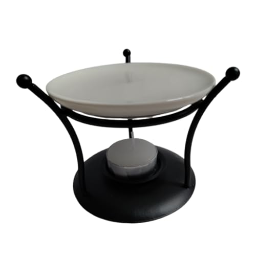 Quixotical Duftlampe, Metall & Keramik Stövchen für Duftöle, Geometrischer Kerzenhalter, ätherische Öl Brenner – Home Deko Schlafzimmer Büro (C) von Quixotical