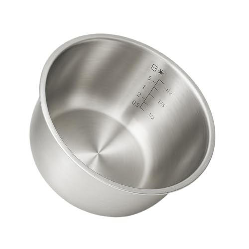Innentopf aus Edelstahl for Reiskocher, kompatibel mit ZOJIRUSHI B362 B366 B257 B259, Topfeinsatz-Zubehör, 316 Edelstahl, Nullbeschichtung, Innentopf ersetzen(B259 stainless steel) von Quixpszto