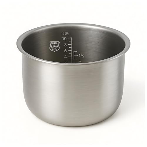 Innentopf for Reiskocher, kompatibel mit ZOJIRUSHI NP-HBH18C, Edelstahl-Innentopf, Zubehör B518, B264, B266, Innentopf ersetzen(B518 stainless steel) von Quixpszto