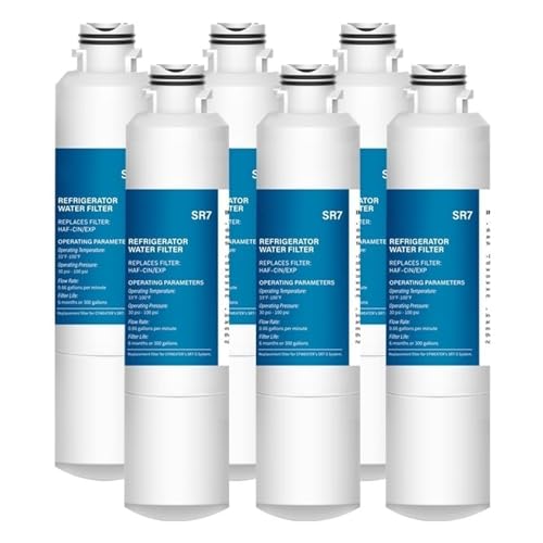 Quixpszto Kühlschrankfilter DA29-00020B Wasserfilter Ersatz, Kompatibel for Samsung DA29-00020A/B HAF-CIN/EXP 46-9101 RF4267HARS RF263TEAESG(6pcs) von Quixpszto