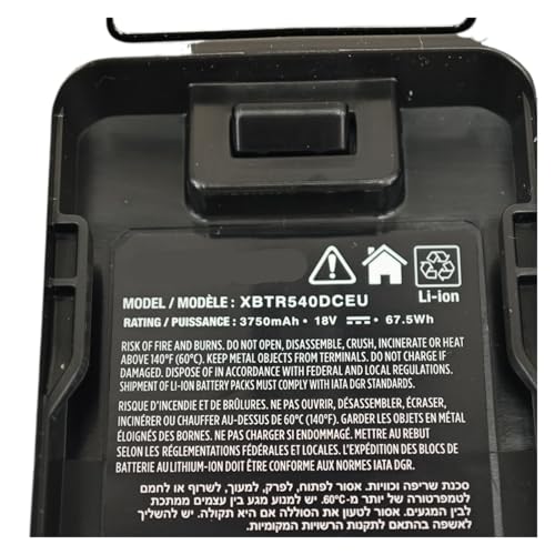 Quixpszto Lithium-Akku for Staubsauger, 18 V, 3750 mAh, kompatibel mit Shark-Staubsaugerzubehör XBTR540DCEU/XBTR540DC/XBTR540UK(XBTR540DCEU) von Quixpszto