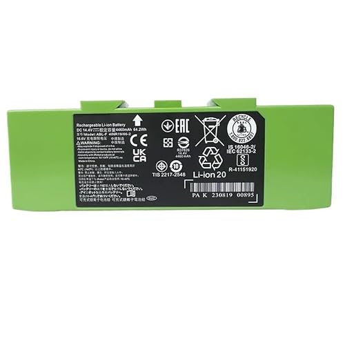Quixpszto Staubsauger-Akku, Lithium-Akku, Ersatzakku ABL-F, kompatibel mit Roomba I7 I7+ I7 Plus 7150 7156 7158 7550 7558 I7150 I7156 I7158 Serie, 4460 mAh von Quixpszto