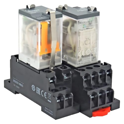 Relaismodul-Ersatzkit, kompatibel mit Schneider-Zwischenrelais Rxm2lb2bd JD Rxm4lb2p7 F7 24 V 220 V 8 Fuß 14 Fuß(RXM4LB2ED DC48V) von Quixpszto