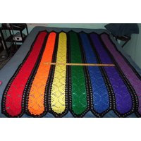 Gehäkelte Regenbogen Irish Panels Afghan Gehäkelte Regenbogen Irish Panels Afghan von QuizzmaCrochet