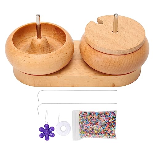 Perlen-Spinner-Schale, polierte Holzabdeckung, Metallschaft, stabile ovale Basis, Perlenmacher für Schmuckherstellung, DIY von Qukaim