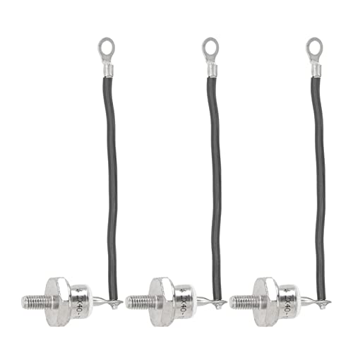 Qukaim Diesel Generator Diode 3pcs Generator Gleichrichter Diode, Dieselmotor Generator Diode 40A, Negative Schwarze Linie mit Kabel für Dieselgenerator, Professionelle Verwendung von Qukaim