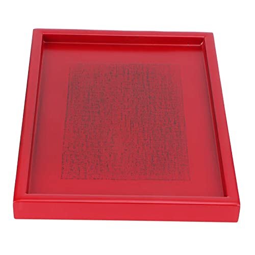 Qukaim Serviertablett Holz Snacktablett, Essen Serviertablett für Teezeremonie, Heimküche und Restaurantgebrauch, Rotes Holztablett, 40 x 30 x 5 cm von Qukaim