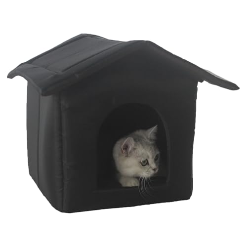 Katzenhaus im Freien, tragbar, isoliert, Kätzchen-Unterschlupf, wasserdicht, streunende Katzen-Unterstände, wetterfestes Haustier-Unterschlupfhaus, rutschfestes Katzenzelt, für den Innen- und von Qukoielly