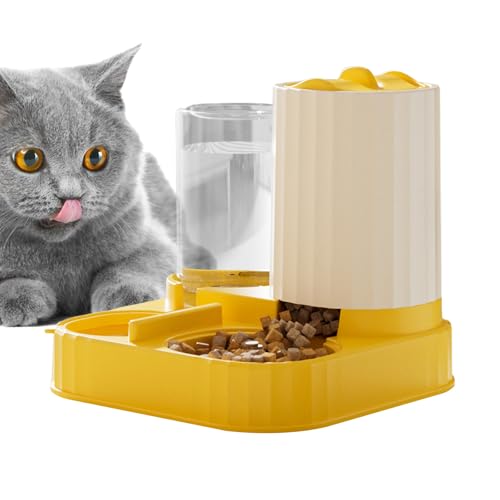 Qukoielly Automatischer Katzenfutterautomat,Futterspender Groß Für Haustiere | Katzenfutterautomat Mit Wassertank,Für Kätzchen Welpen Kleintiere Wohnung Wohnzimmer Schlafzimmer Balkon von Qukoielly