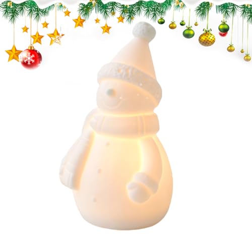 Qukoielly Beleuchtete Weihnachts Figuren,Keramik Weihnachtsdekoration Mit Licht - Wohndeko Für Wohnheim Wohnzimmer Klassenraum Feiertage von Qukoielly
