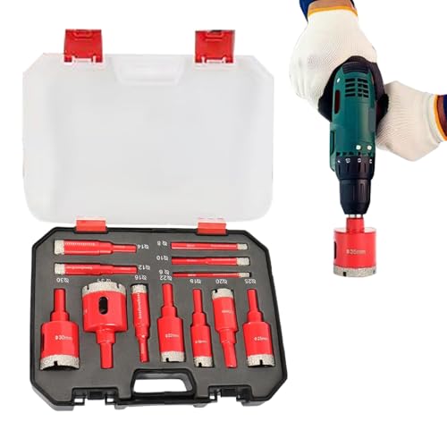 Qukoielly Fliesen Lochsägen Set,Hochpräzise Trockenbearbeitung | Porzellan Granit Lochsäge Set | Für Hausbesitzer Klempner Profis Renovierung Abwasserrohr Installation von Qukoielly