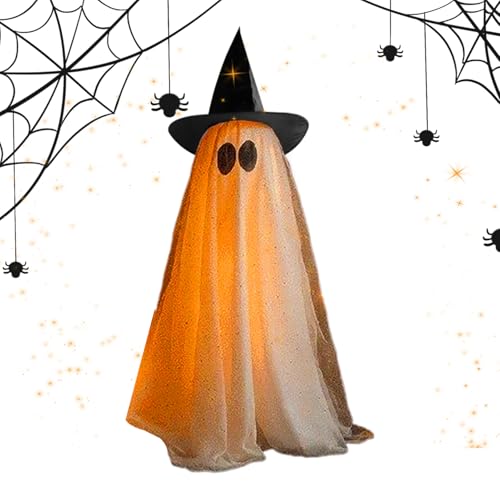 Qukoielly Geisterdekorationen | Leuchtende Halloween-Geist Outdoor-Dekorationen - Gruselige Figuren für Garten Innen Wohnzimmer Hof Terrasse Rasen Schlafzimmer Schlafsaal Zimmer Party von Qukoielly