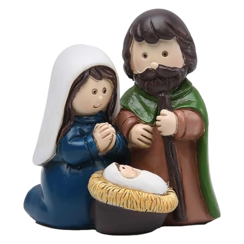 Qukoielly Heilige Familie Figur | Sammelfigur - Religiöse Skulptur Wohnkultur für Weihnachten Hochzeit Taufe Gebet Ecke Schlafzimmer Party Urlaub Wohnzimmer von Qukoielly