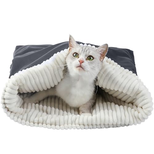 Qukoielly Katzenhöhle Bett - Haustiernest Für Katzen Und Hunde - Wärmender Schlafsack Winter Haustierbett Zum Ausruhen Verstecken Für Zuhause Auto Weihnachten von Qukoielly