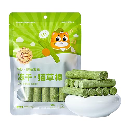 Qukoielly Katzenspielzeug für gelangweilte Indoor-Katzen – sanftes natürliches Kauspielzeug, Zahnreinigung, Katzengras, Futter für kleine, mittelgroße und große Katzen von Qukoielly