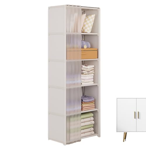 Qukoielly Kleiderständer zur Aufbewahrung von Kleidung, staubdichter tragbarer Kleiderschrank, Kleiderständer, Kleider-Organizer, , einfach zu montieren, Schrank-Organizer mit Regalen, für von Qukoielly