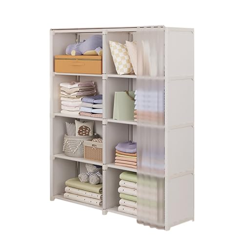 Qukoielly Kleiderständer zur Aufbewahrung von Kleidung, staubdichter tragbarer Kleiderschrank, Kleiderständer, Kleider-Organizer, , einfach zu montieren, Schrank-Organizer mit Regalen, für von Qukoielly
