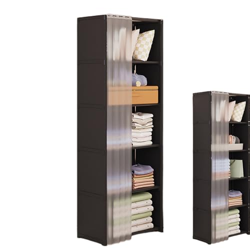 Qukoielly Kleiderständer zur Aufbewahrung von Kleidung, staubdichter tragbarer Kleiderschrank, Kleiderständer, Kleider-Organizer, , einfach zu montieren, Schrank-Organizer mit Regalen, für von Qukoielly