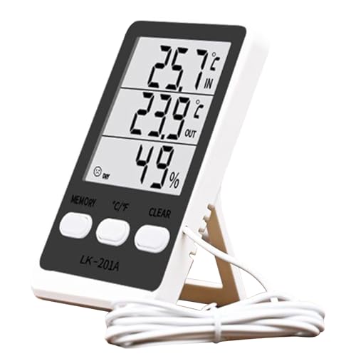 Qukoielly Kühlschrank Temperatur Anzeige,Indoor Fischbecken Hygrometer - Wasserdichtes Aquarium Hygrometer für Küche Gastronomie Lager von Qukoielly