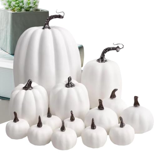 Qukoielly Künstliche Kürbisse - Halloween Künstliche Kürbisse | 14 Stück Ration Wohnaccessoires Für Halloween Erntedankfest Party Farmhaus Deko Qukoielly Künstliche Kürbisse - Halloween Künstliche Kürbisse | 14 Stück Ration Wohnaccessoires Für Halloween Erntedankfest Party Farmhaus Deko von Qukoielly