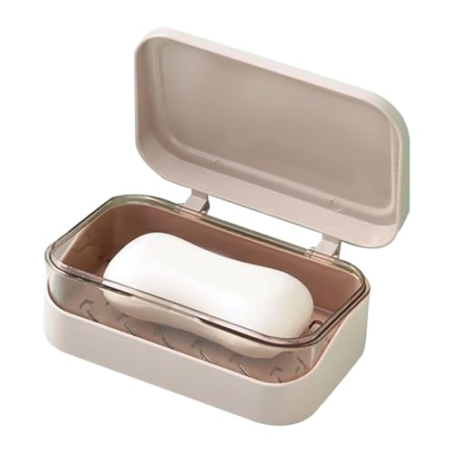 Qukoielly Reise-Seifenbehälter, 2-lagige Seifenschale, staubdichter Behälter mit Deckel für Küche, Dusche, Badezimmer, Camping, Waschbecken, Badewanne, Geschirrspülen von Qukoielly