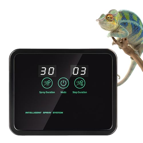 Qukoielly Reptilien Luftbefeuchter, Smart Misting Humidifiers System, Automatisches Terrarien Mister mit Timer, 360° Einstellbare Nebeldüsen Luftbefeuchter, für Chamäleon, Schlangen, Frösche von Qukoielly