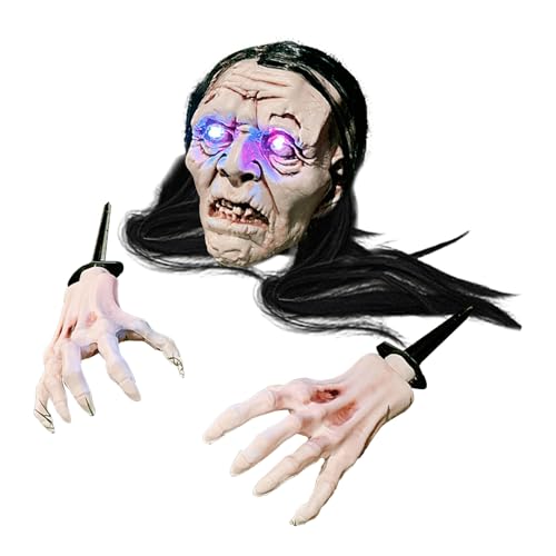 Qukoielly Skelett-Pfähle | Leucht-Skelett Aufsteigend Aus Boden Deko - Licht Requisiten Spukdekoration Für Gartenparty Außenbereich Rasen Terrasse Gruselhaus von Qukoielly