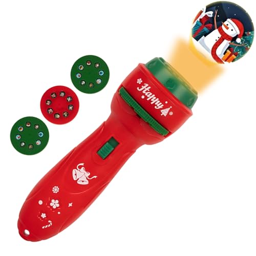 Qukoielly Taschenlampen-Projektor für Kinder mit 24 Mustern, Weihnachts-Taschenlampen, Nachtlicht, Schlafenszeit, Projektion für , Mädchen, Urlaub, Party, Gastgeschenke, Zuhause, Kindergarten von Qukoielly