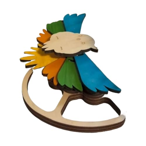 Qukoielly Vogelfutterautomat, Holz Futter Suchspiel Kreativ, Knabber-Sitzstange Für Sittiche Und Fenster Garten Balkon von Qukoielly