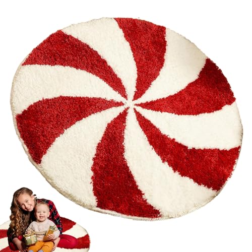 Qukoielly Weihnachts Badezimmer Teppiche | 61x61 cm Dicke Couchtisch Matte | Flauschiger Weihnachts Teppich Für Innenbereich | für Esszimmer Badezimmer Eingangsbereich Wohnheim Dusche Couchtisch von Qukoielly