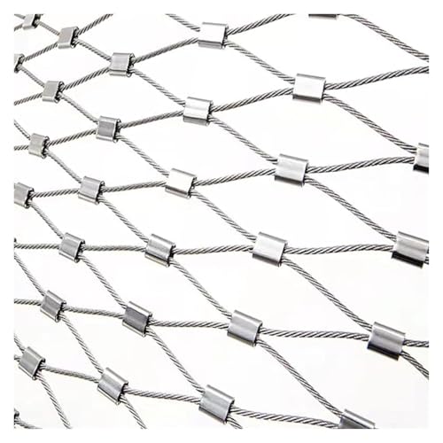 Qulamrdk 304 Edelstahl-Seilnetz Maschendrahtzaun 0.8x5M Zaun Garten Drahtgitter Grobmaschig Flexible Seilgeflecht Gitterzaun Gartenzaun Weidezaun Wildzaun(1x9m/3.28x29.52ft) von Qulamrdk