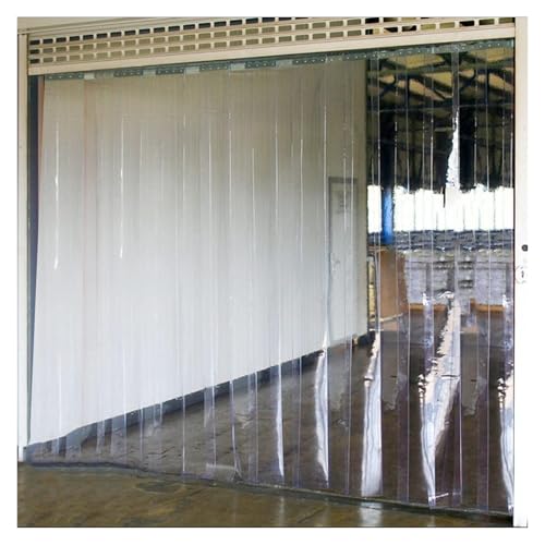 Qulamrdk Glatter PVC-Türvorhang, Lamellenvorhang Transparent Kunststoffvorhang Geeignet für Garagen, Lagerhäuser, Büros, Transparentes Staubdicht(90x260cm/35.43x102.3in) von Qulamrdk
