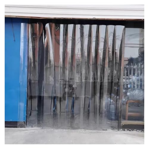 Qulamrdk Glatter PVC-Türvorhang Clear Kit, Lamellen Streifen Insektenschutz Industrievorhang Vorhang Geeignet für Garagenlagerraum Staubdicht, Anpassbar(90x280cm/35.43x110.2in) von Qulamrdk