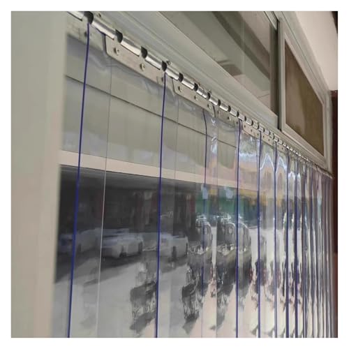 Qulamrdk Glatter PVC-Türvorhang Transparent Streifenvorhang Lamellenvorhang PVC Vorhang Geeignet für Saubere Zimmerschlafzimmer und Einfache Installation(150x280cm/59.05x110.2in) von Qulamrdk