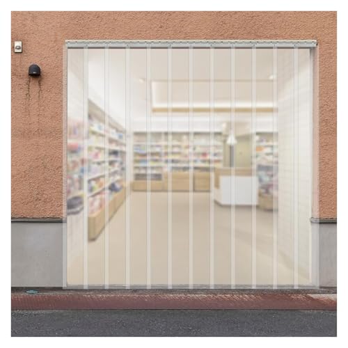 Qulamrdk Industrievorhang Lamellen Transparent PVC Streifenvorhangset für Kühlraums Lamellenvorhang Geeignet für Hall -Korridore, Transparente Partitionen(90x280cm/35.43x110.2in) von Qulamrdk