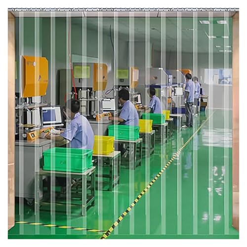 Qulamrdk Insektenschutz PVC Transparent Lamellenvorhang Stallvorhang Industrie-Streifenvorhang PVC Vorhang Gefrierschrankvorhänge Geeignet für Hofküchen(0.9x2.2m) von Qulamrdk
