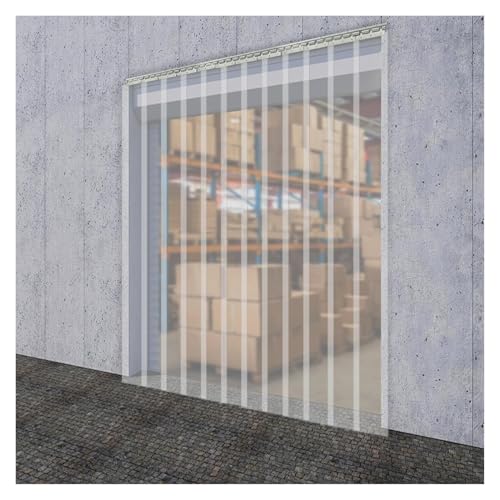 Qulamrdk Klarer PVC Gefriervorhang Wasserdicht Türvorhang Kunststoffstreifen PVC Streifenvorhang Geeignet für Lagertüren, Gefrierschränke, Fabriken, Staubdicht(90x280cm/35.43x110.2in) von Qulamrdk