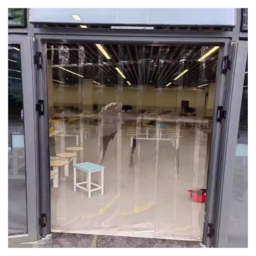 Qulamrdk PVC Lamellenvorhang Türvorhang, Balkontür Vorhang Streifenvorhangset für Kühlraums Geeignet für Supermärkte, Geschäfte, Büros, Anpassbar(165x280cm/64.96x110.2in) von Qulamrdk