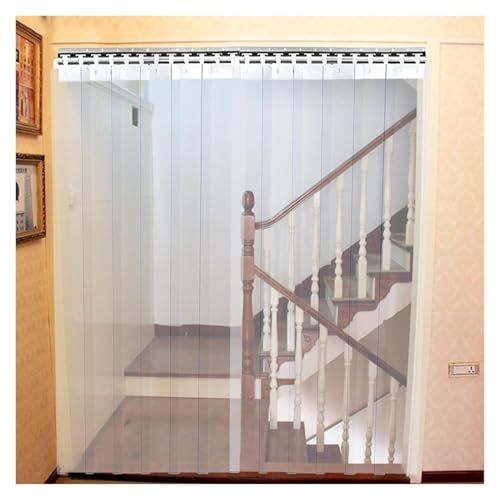 Qulamrdk PVC Streifenvorhänge Transparent, Kunststoffvorhang Wasserdicht Türvorhang Balkontür Vorhang Geeignet für Hofküchengarage, Transparent und Winddicht(75x250cm/29.53x98.43in) von Qulamrdk