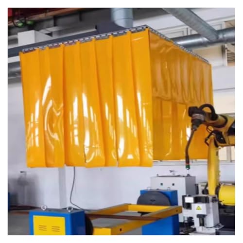 Qulamrdk Schweißschutzvorhang Vinylstreifen-Vorhang Industrie-Streifenvorhang Geeignet für die Lagerfabrik -Installation Einfach und Undurchsichtig(Yellow,1.5x2.5m) von Qulamrdk