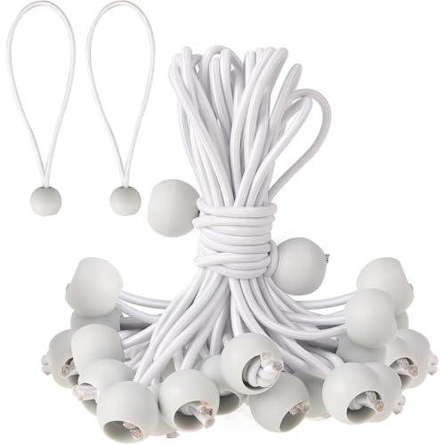 Qulamrdk Spanngummis Mit Kugel Gummiseile Spanngummi Kurz Planenspanner Zelt Gummispanner Mit Kugel Geeignet für Feste Fahnenbanner Netzplane Zelt(A,30) von Qulamrdk