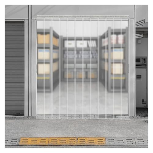 Qulamrdk Streifenvorhang Türvorhang Transparent PVC Streifenvorhänge Balkontür Vorhang Winddicht Wasserdicht PVC-Streifen Stallvorhang Industrievorhang Vorhang(75x250cm/29.53x98.43in) von Qulamrdk