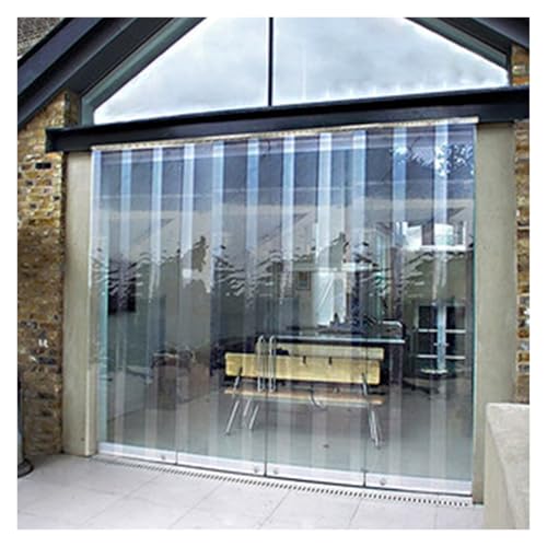 Qulamrdk Transparent PVC Streifenvorhänge, Industrievorhang Vorhang PVC Streifenvorhang Wasserdicht Türvorhang Geeignet für Balkon Hof Garage, Wetterfest(75x240cm/29.53x94.49in) von Qulamrdk
