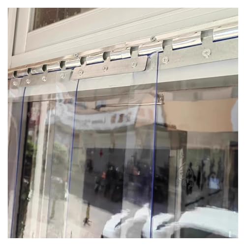 Qulamrdk Transparent PVC Streifenvorhänge, Lamellen aus Vinyl Winddicht Wasserdicht PVC-Streifen Stallvorhang Geeignet für Supermärkte und Einkaufsgaragen(135x260cm/53.15x102.3in) von Qulamrdk