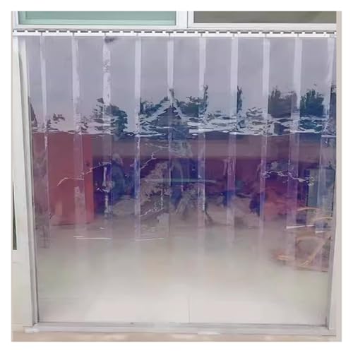 Qulamrdk Transparent PVC Streifenvorhänge, Lamellenvorhang Transparent Balkontür Vorhang Geeignet für Fabriklagergeräuschreduzierung und Staubverhütung(165x260cm/64.96x102.36in) von Qulamrdk