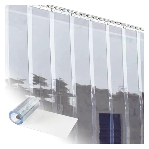Qulamrdk Transparent PVC Streifenvorhänge, Streifenvorhangset für Kühlraums Wasserdicht Türvorhang Geeignet für Garage Courtyard Supermarkt Eingangstür(90x200cm/35.43x78.74in) von Qulamrdk